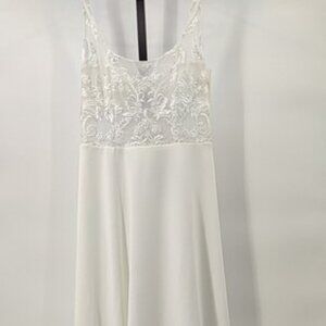 Lulu's Elegant White Lace Wedding Dress